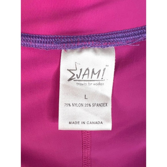 Jam! Triathlon TRISUIT Womens Size Large Purple Pink 1/2 Zip Rowing Sleeveless - Picture 9 of 9